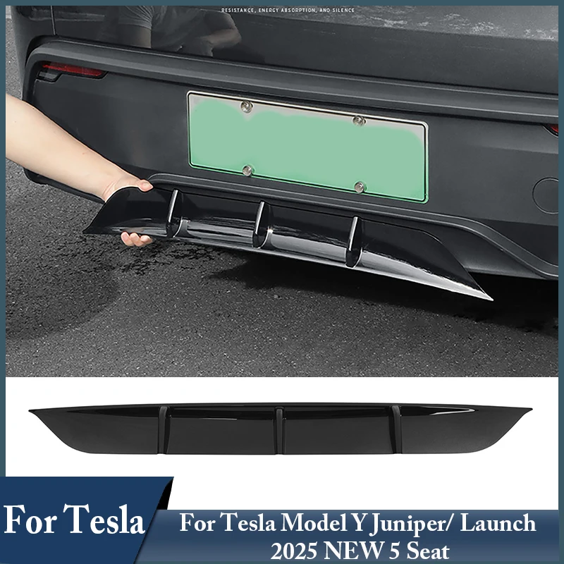 Rear Bumper Diffuser Lip Spoiler Wind Knife Trim For Tesla Model Y Juniper/ Launch 2025 NEW 5 Seat Car Replacement Accessories