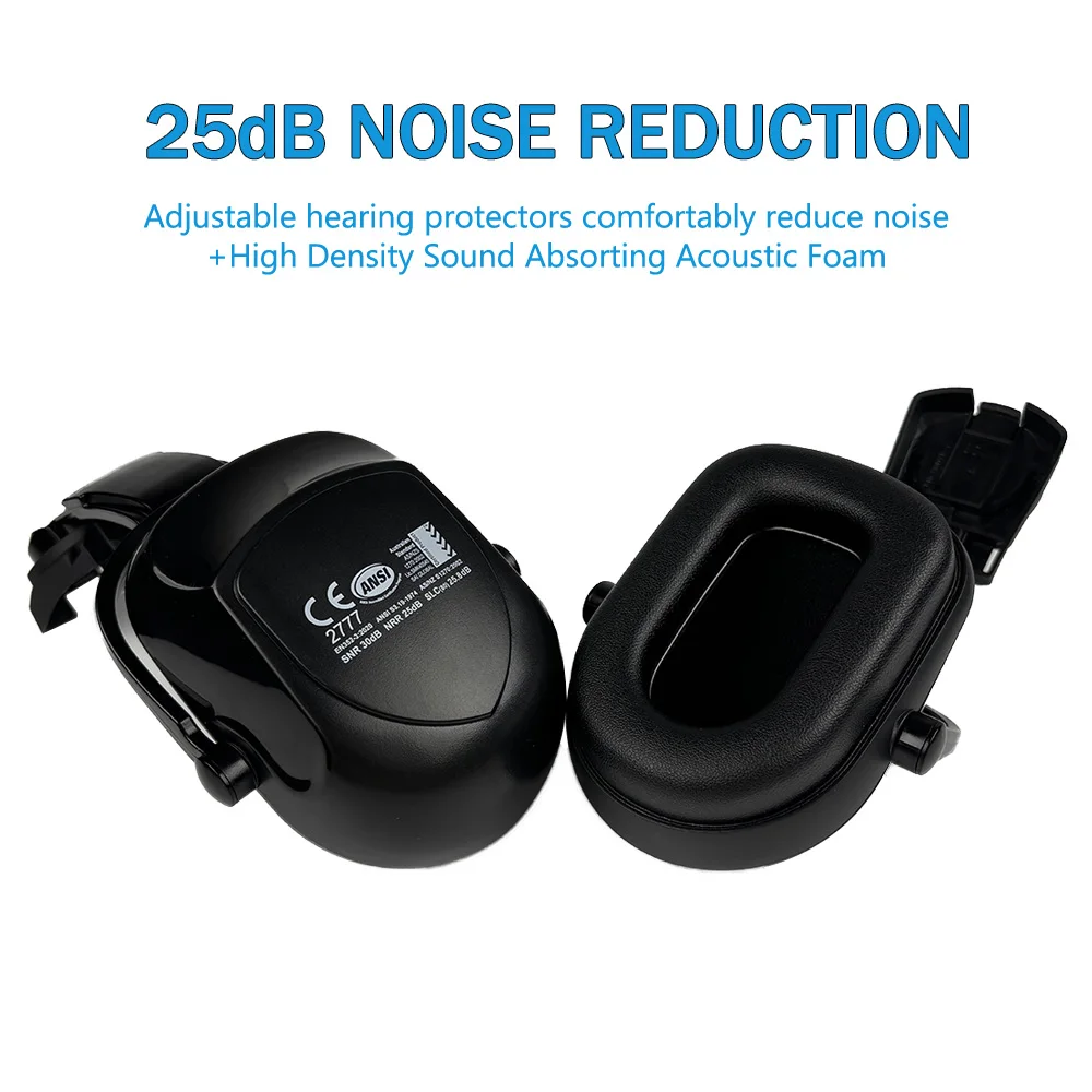 CE معلقة نوع غطاء للأذنين لخوذة السلامة البناء العمل حماية السمع السكك الحديدية واقية أذن مقاومة للضوضاء للقبعة الصلبة #6