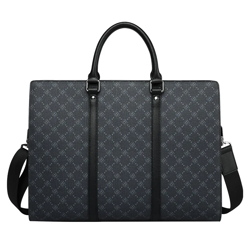 Simple Fashion Briefcase Large Capacity Handbag Business Men's Single Shoulder Crossbody Luxury Man Bag Leathers Brief Case