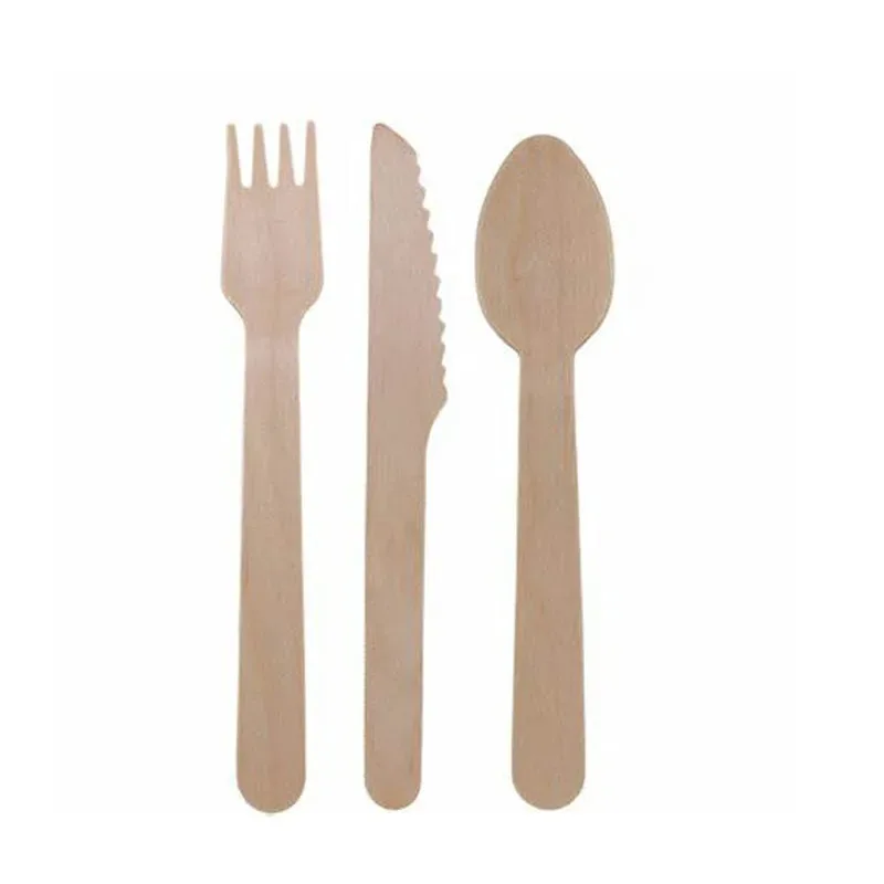

Disposable Wooden Tableware Biodegradable Utensils Set Wooden Fork Spoon Knife
