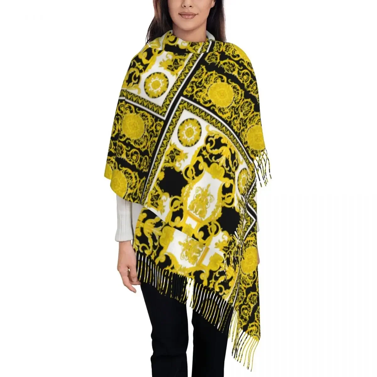 

Luxury Modern Baroque Women's Tassel Shawl Scarf Fashion