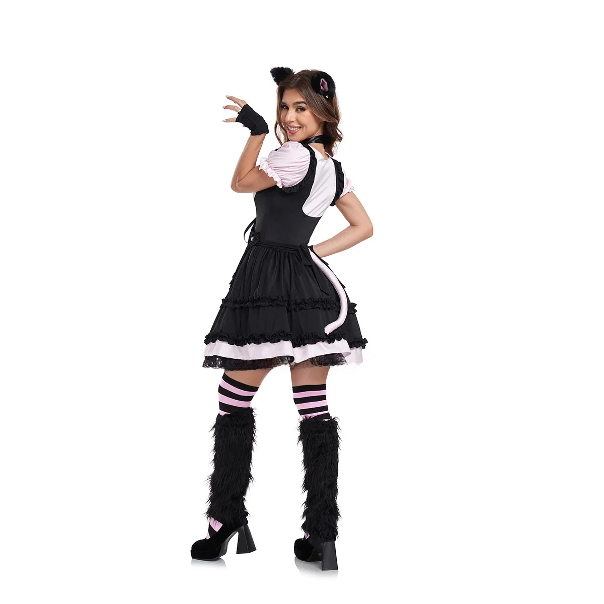 ชุดคอสเพลย์แมวน่ารักสำหรับผู้หญิง ชุดแสดงบนเวที ชุดคอสเพลย์ฮาโลวีน