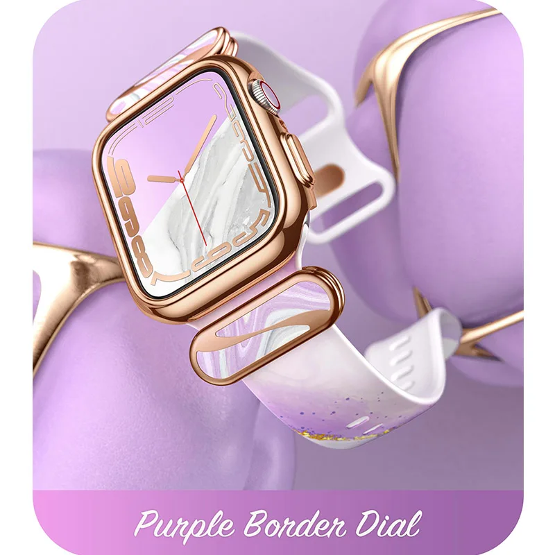 Funda para Apple Watch 7/6/SE/5/4 (45/44mm), I-BLASON, Cosmo Luxe Series, elegante funda protectora con bandas ajustables suaves