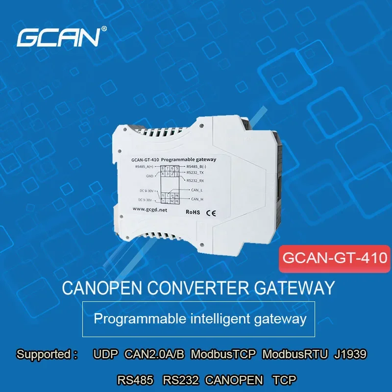 O conversor de gateway GCAN Canbus suporta Modbus para J1939 para comunicação de controle Plc entre motores de veículos diesel