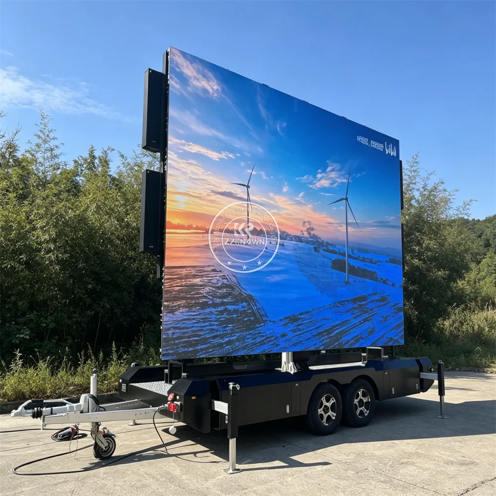 Smart Wireless Mobile LED Display Trailer Digital Billboard Screen Trailer For Modern Outdoor Advertising And Promotion Use
