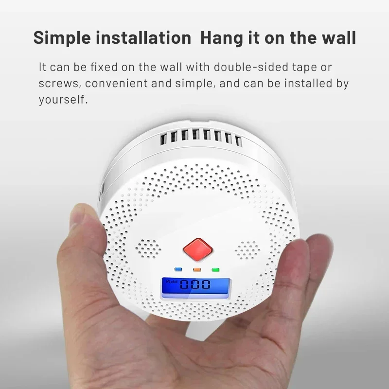 Tuya Wifi Carbon monoxide Detector with LCD Display 70dB Alarm Sound CO gas Sensor Home Security protection equipment Smart LIfe