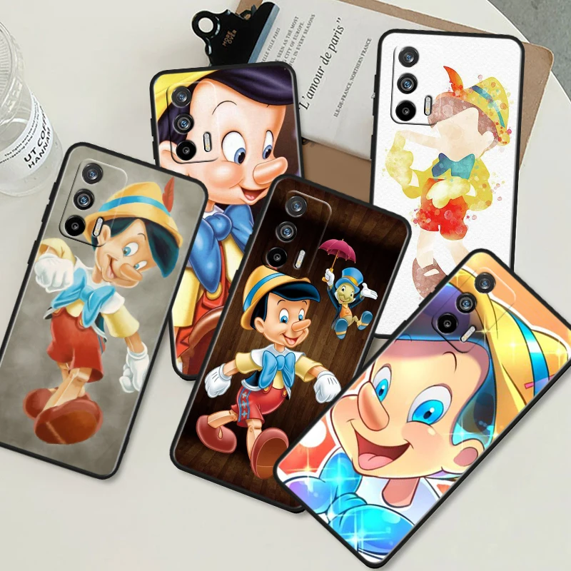 Disney Pinocchio Cute For OPPO Realme GT Neo 5 SE 10 9i 8i 7i 6s 5 Narzo 50i 50A 240W Pro Plus Black Soft Phone Case