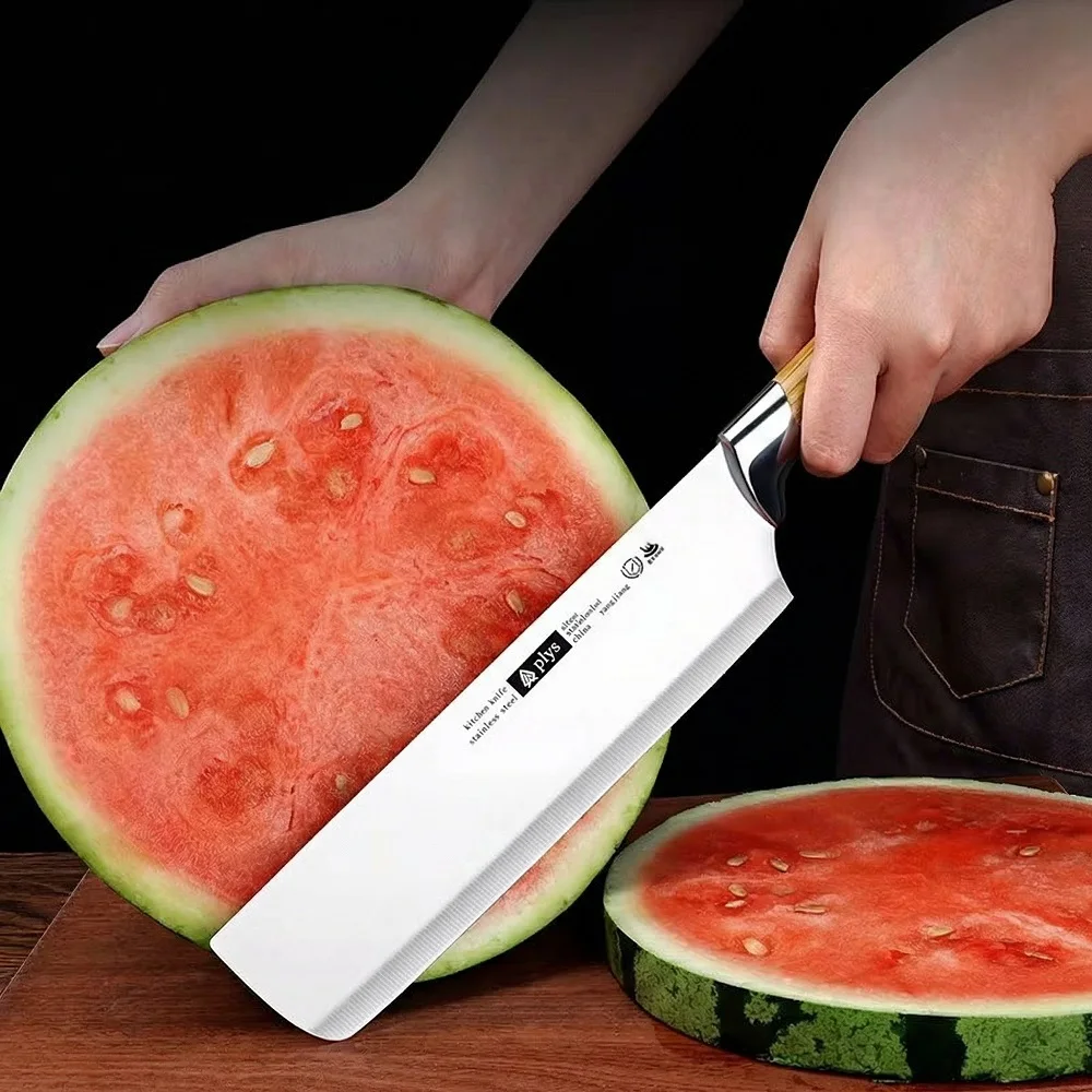 Extra-Large Stainless Steel Watermelon Knife, Premium Long-Blade Commercial Household Fruit Cutting Knife C2612