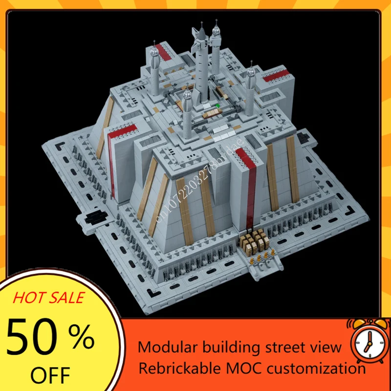 11542PCS UCCS Jedi Temple Space War Military MOC SpaceShip Battle Model Custom Puzzle Architecture Education Assembly Toy Gift