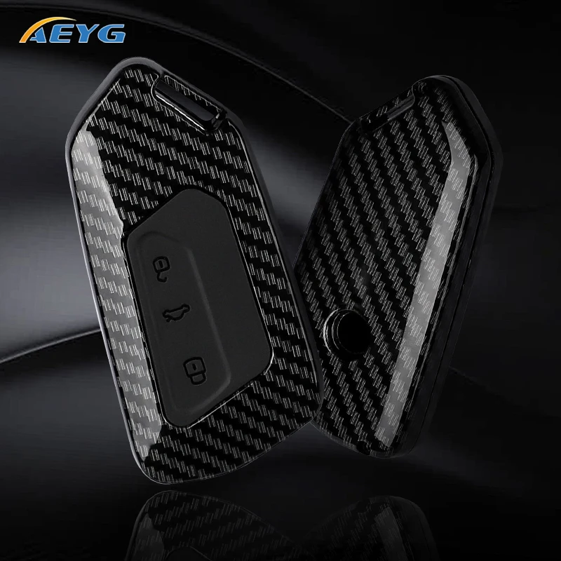 ABS Carbon Fiber Car Key Cover Case Shell For VW Volkswagen Golf 8 MK8 Cupra Skoda Octavia A8 SEAT Leon MK4 Keychain Accessories - view 3