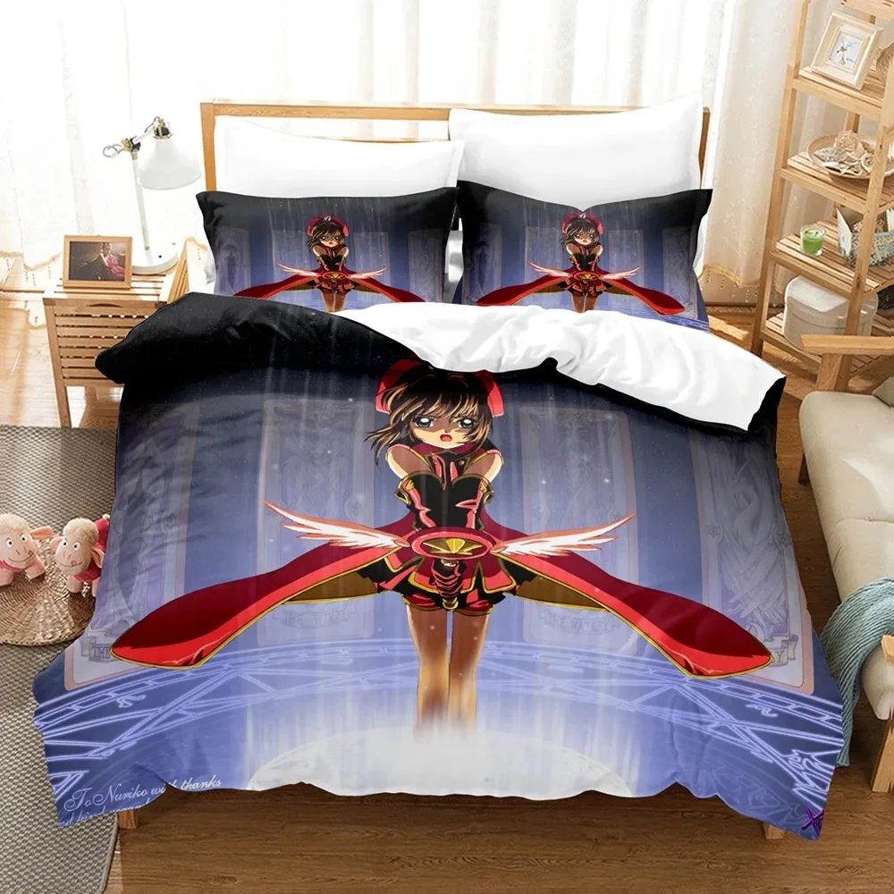 3D Print Anime Card Captor Sakura Bedding Set Boys Girls Twin Queen Size Duvet Cover Pillowcase Bed Kids Adult