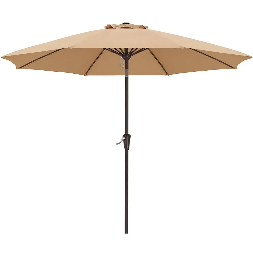 

11Ft Patio Umbrella, Waterproof Table Umbrella With Push Button Tilt And Crank, 8 Ribs Uv Protection Pool Umbrella For Garden,