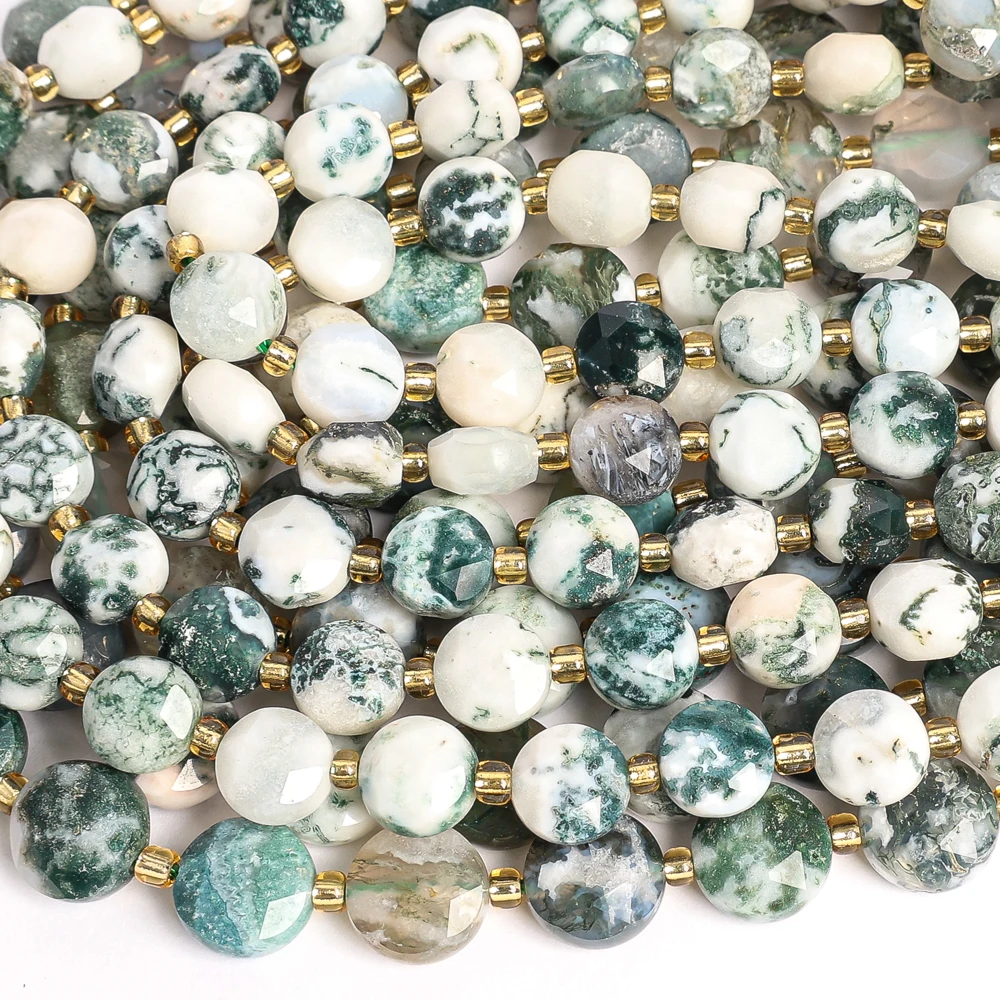 Gemstone Bracelet Healing - Perles d'agate arboricole blanc vert 8MM