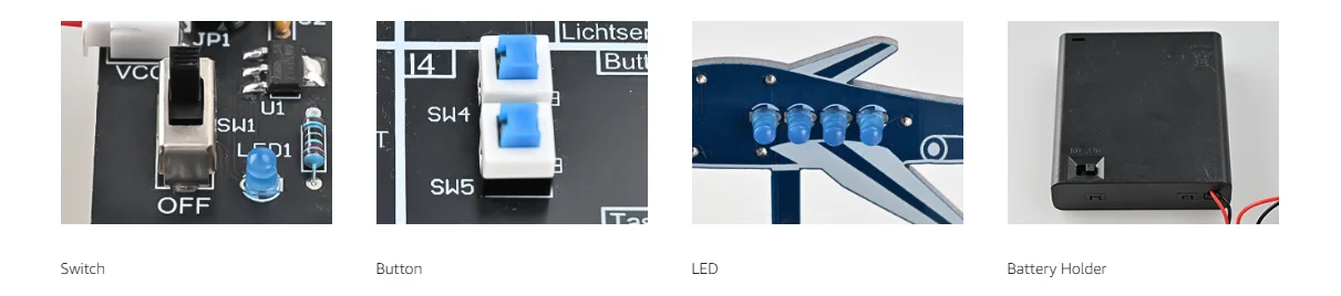 Kit de Soldadura para Aprendizaje Electrónico DIY, Placa de Experimentación STEM con Circuito Táctil/Sónico/Luminoso/IR,