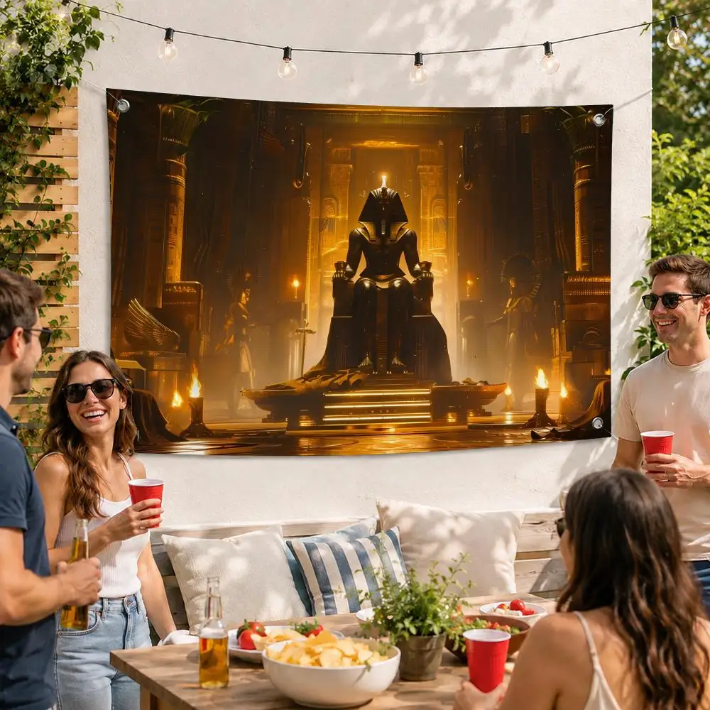 Egyptian Pharaoh Ancient Cool Flags Flag Soft skin-friendly Durable Tapestry Outdoor party Home living room bedroom Decoration