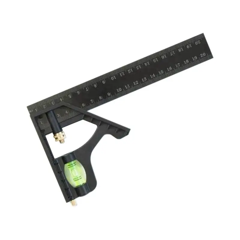 ABZT 200mm Multifunctional Combined Square Ruler Movable 45-Degree Right-Angle Crutch Measuring Tool