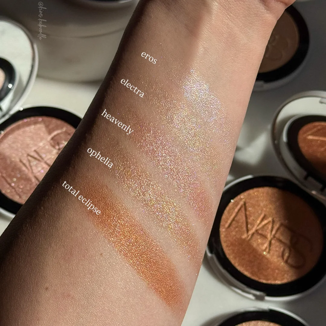 NARS Powder Highlighter Highly Pigmented Buildable Waterproof Long Wearing Luminous Shimmer Glow for Face Cheek Makeup Cosmetics