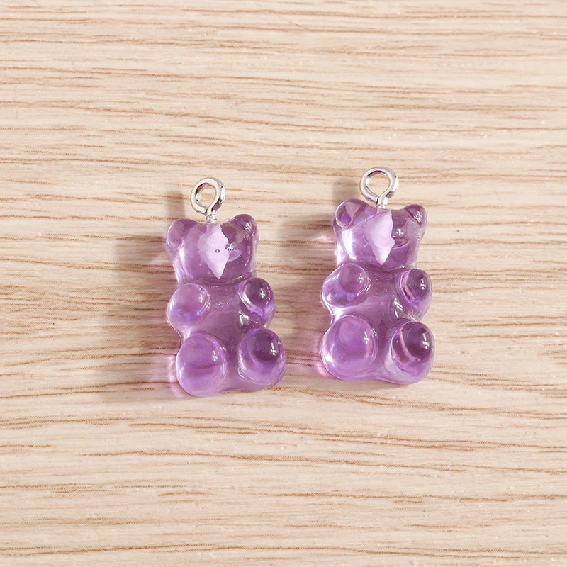10 Stück 11 x 21 mm Cartoon-Süßigkeitsfarben, Gummibärchen-Anhänger für die Herstellung von Ohrringen, Halsketten, Armbändern, DIY-Handwerk, Schmuckzubehör – Detail 7