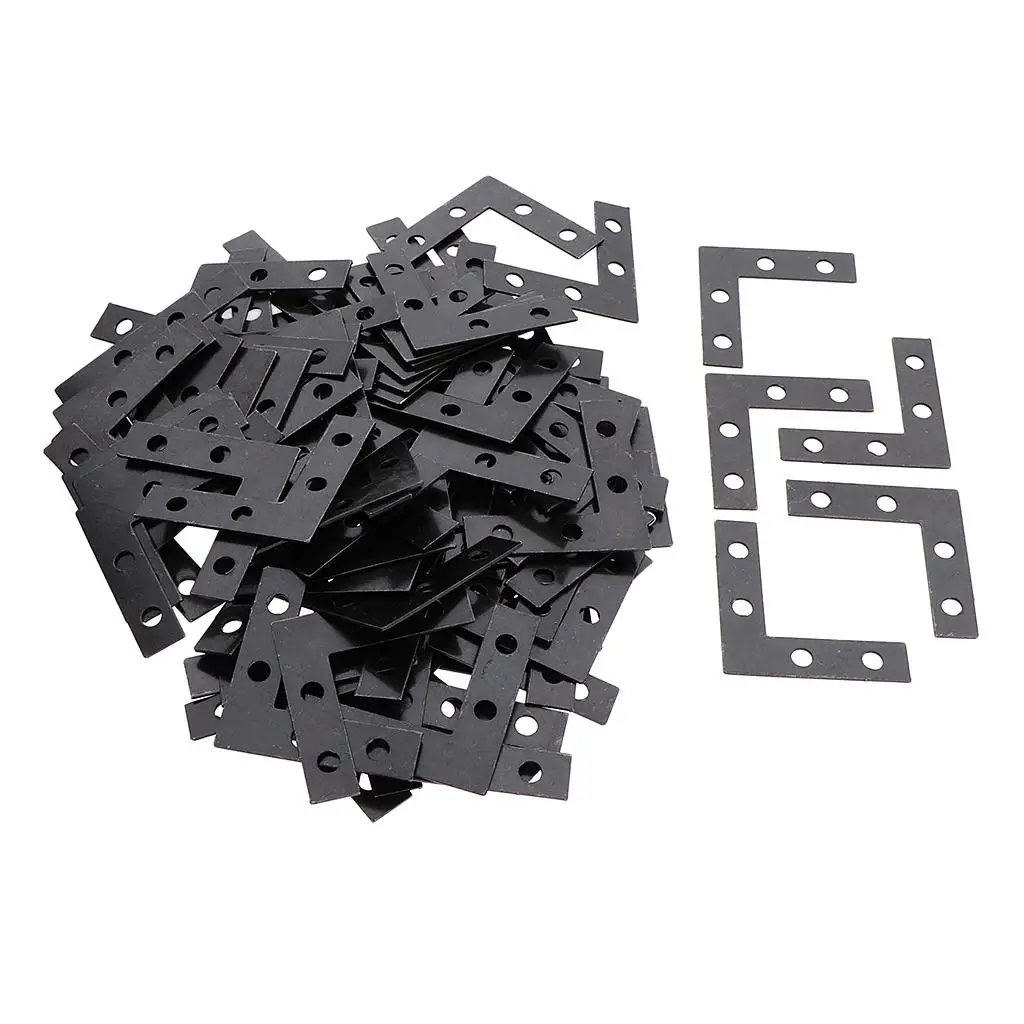 Flat Plate Corner Brace Bracket Connector Black Angle Plate for Picture Photo Frame Support and Restoration DIY view 2