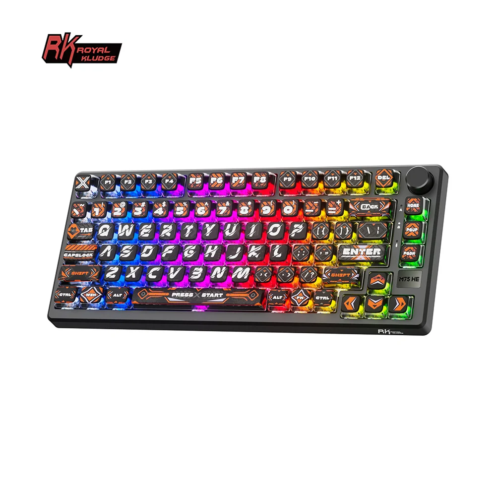 RK ROYAL KLUDGE M75 HE لوحة مفاتيح الألعاب RT0.01mm 8000 هرتز 0.24 مللي ثانية 81 PBT مفاتيح RGB السلكية الرياضة الإلكترونية المغناطيسي الميكانيكية طوقا #1