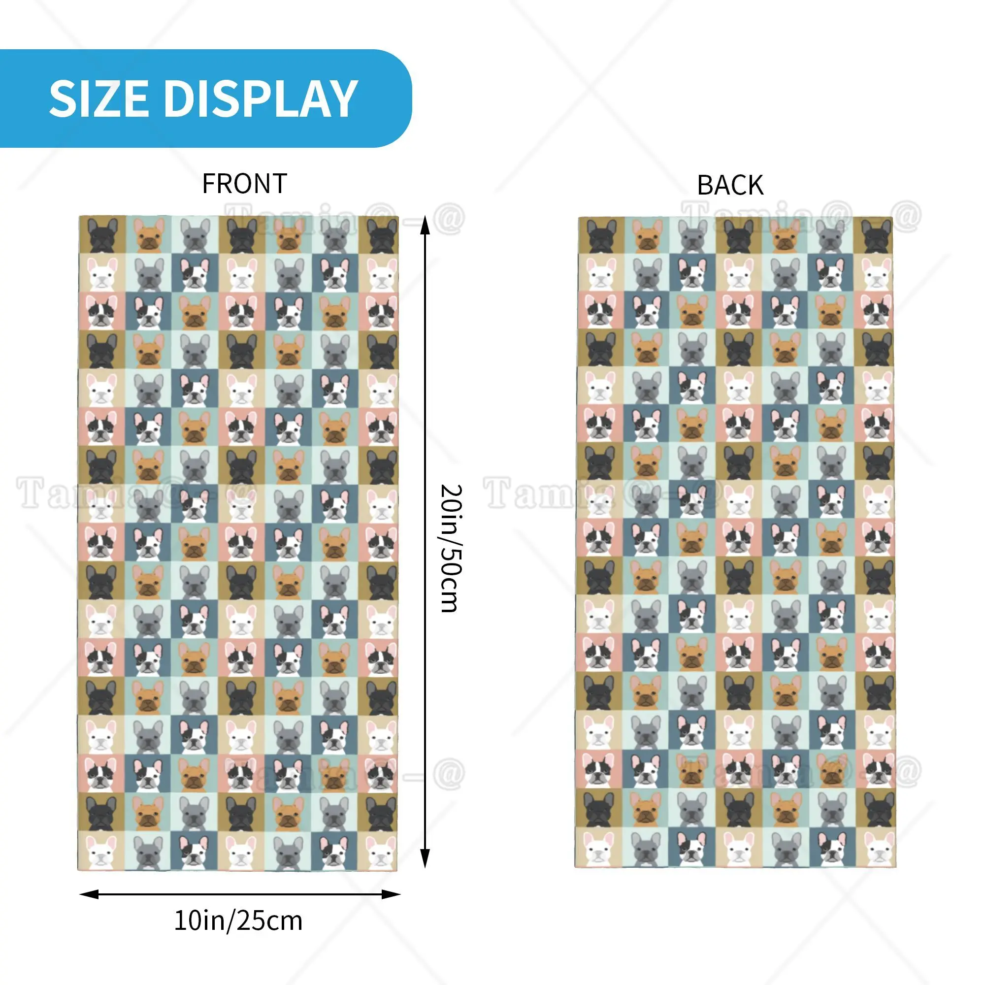 Custom French Bulldog Portraits Pattern Bandana Neck Warmer Men Women Winter Ski Tube Scarf Gaiter Frenchie Dog Lover Face Cover