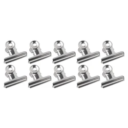 10Pcs Metal Bulldog Grip Clip Food Sealer Bag Clamp Paper Document Ticket Binder Durable Hanging Pegs Snack Bag Sealing Clips