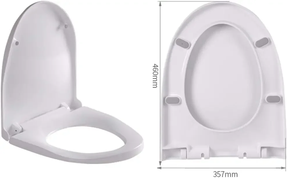 Elongated Wooden Toilet Seat, Heavy Duty Molded Wood With Technology, White Cover Universal Thickened