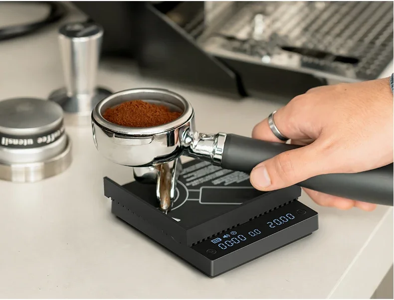 Black Mirror MINI Coffee Electronic Scale Mini Intelligent Weighing Italian Coffee Hand made Electronic Scale with Flow Rate