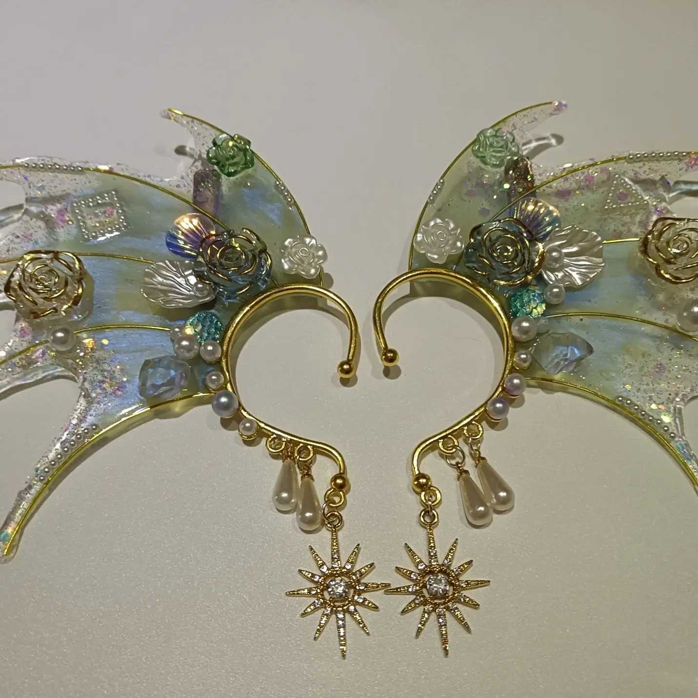 

НОВЫЕ уши русалки COS, градиентные уши акулы, головной убор, сказочный волшебник, аксессуары для волос, уши акулы, реквизит русалки, фото косплей