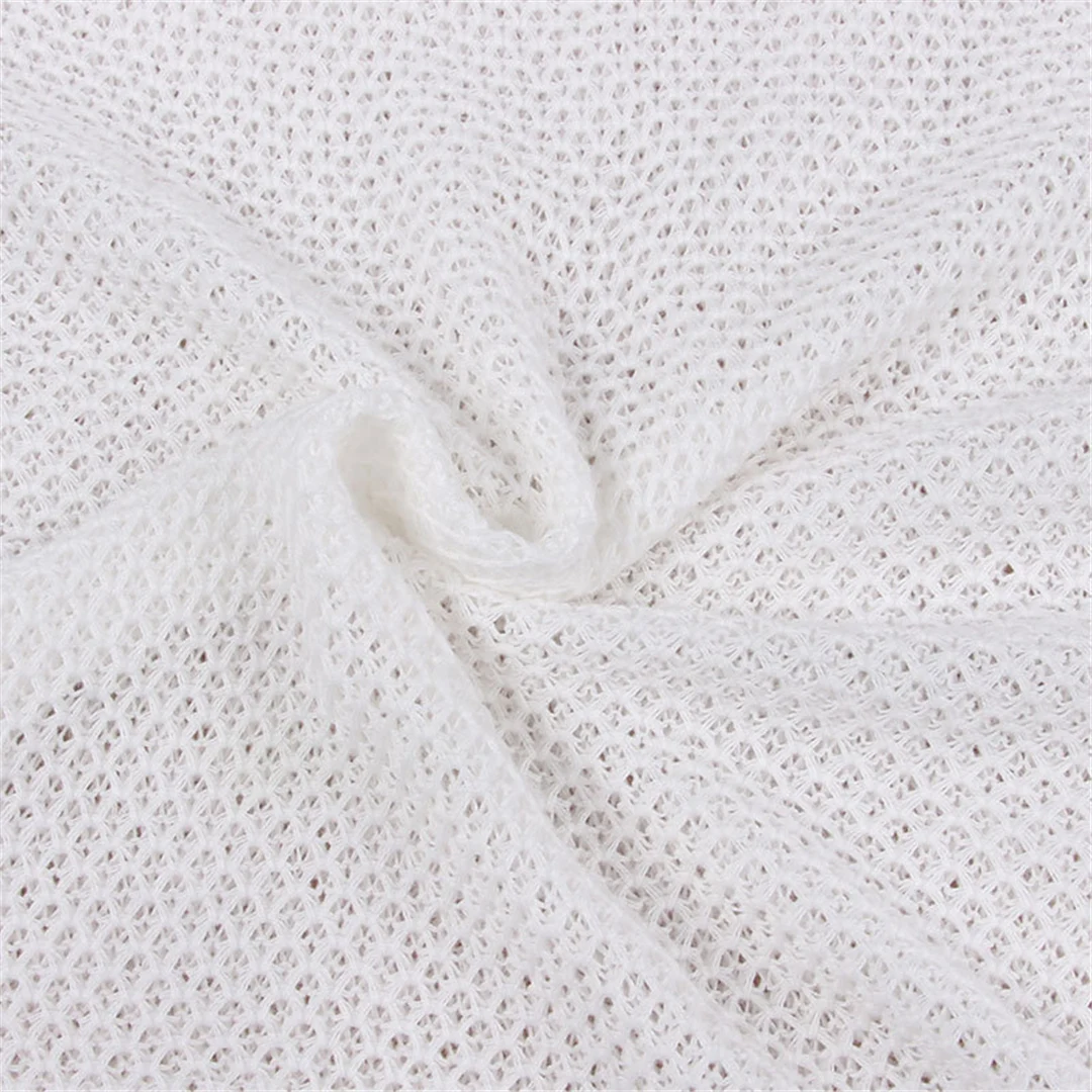 Neues, gerüschtes, ausgestelltes, gehäkeltes, gestricktes Tunika-Strandkleid, Strandkleidung, Strandmode, Strand-Cover-up, Damen V5471 – Detail 15