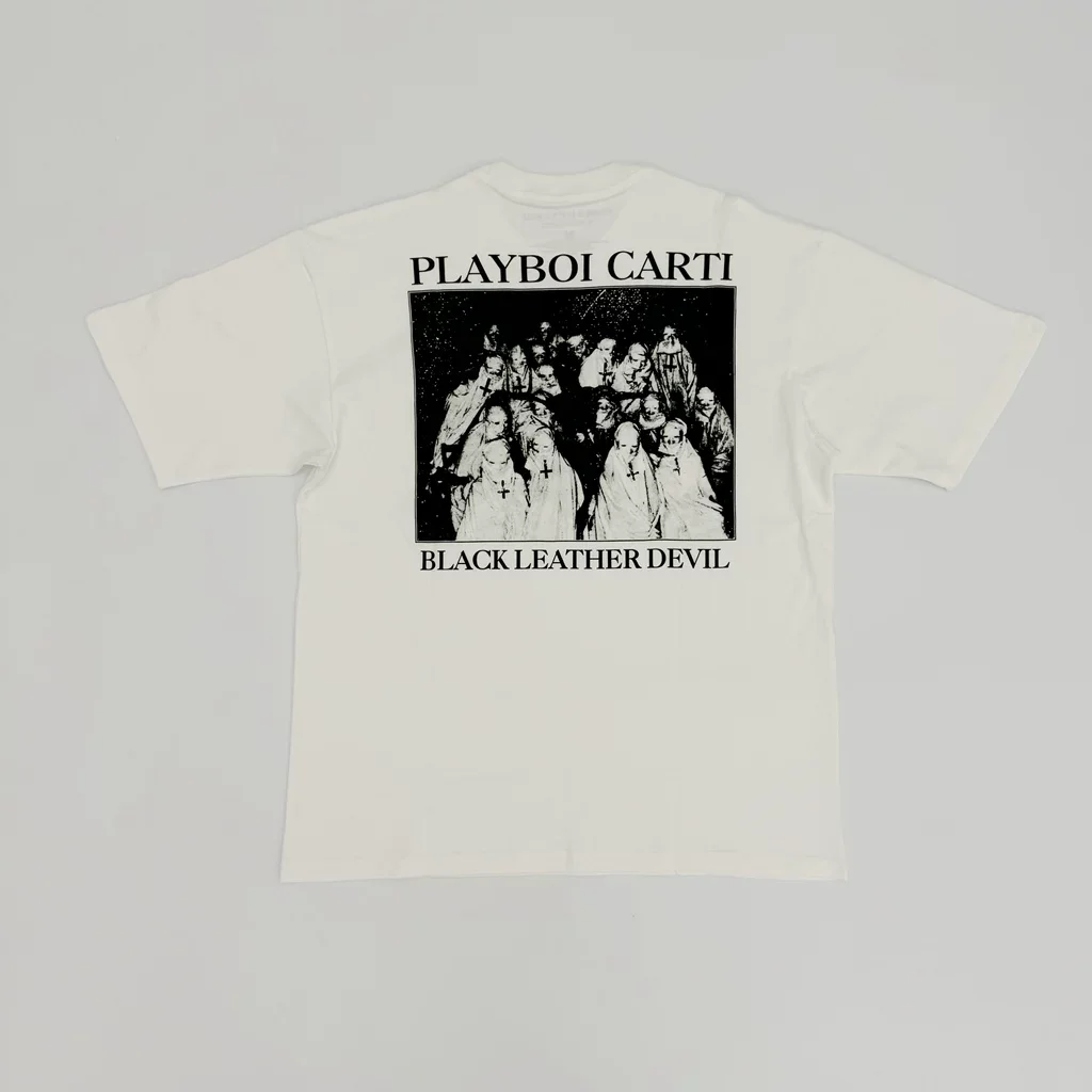New Men PLAYBOI CARTI WHOLE LOTTA RED Black Leather Devil T Shirts T-Shirt Hip Hop Skateboard Street Cotton T-Shirts Tee Top D5