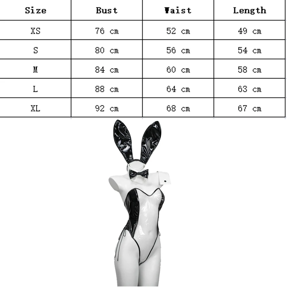 2022 Cute Transparent Bunny Cosplay Evelynn Bunny Girl Costumes Lovely Black Sexy Jumpsuit Women Halloween Costume Rabbit Ears