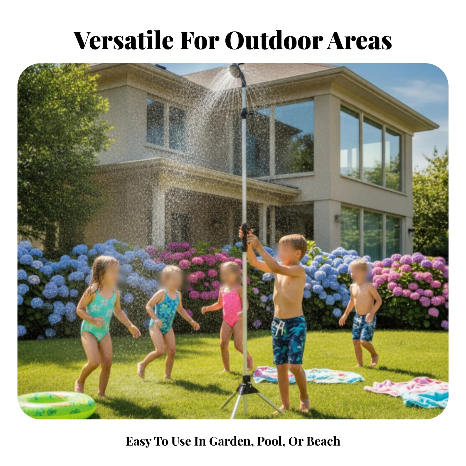 

Telescopic Shower Adjustable Height Tripod Shower Plastic Corrosion-Resistant for Pool