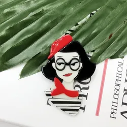 handmade fashion animal accessories acrylic beauty girl brooch clothing bag badge ﻿