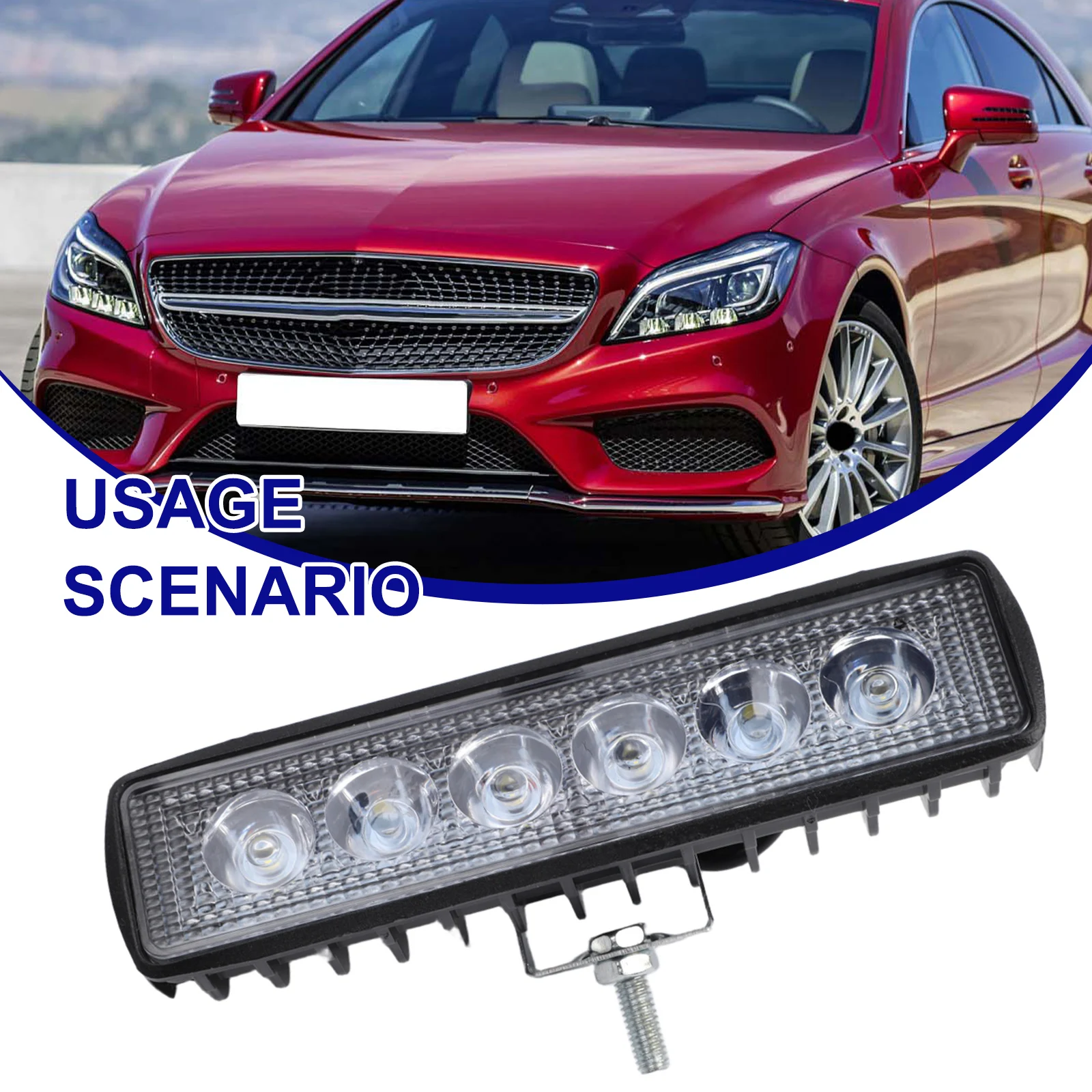 Car Accessories Light For Night Driving IP67 Waterproof Rating Long Lifespan 50000 Hours 18W Output Stainless Steel Bracket
