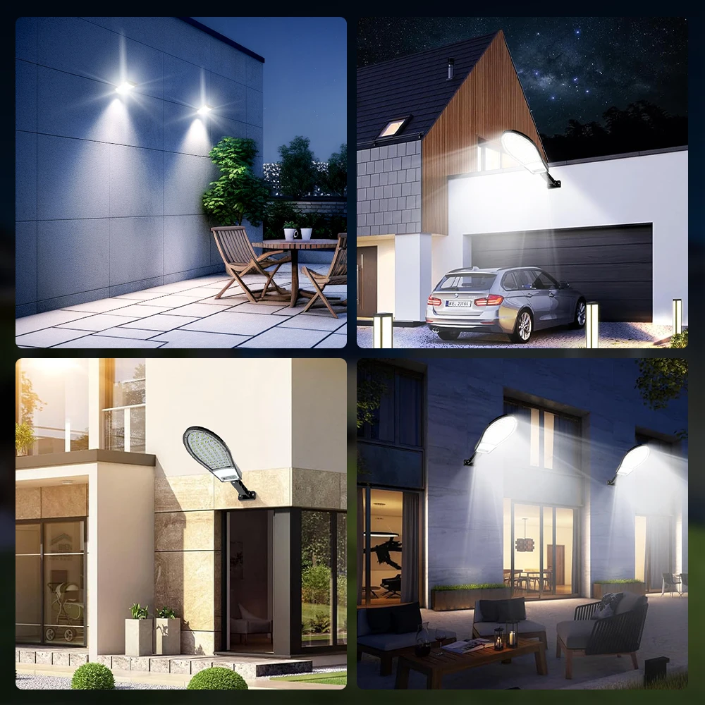 Newest LED Solar Light Outdoor IP65Waterproof Lamp Human Motion Sensor Wall Light Solar Powerful Garden Street Lamp Garage Decor