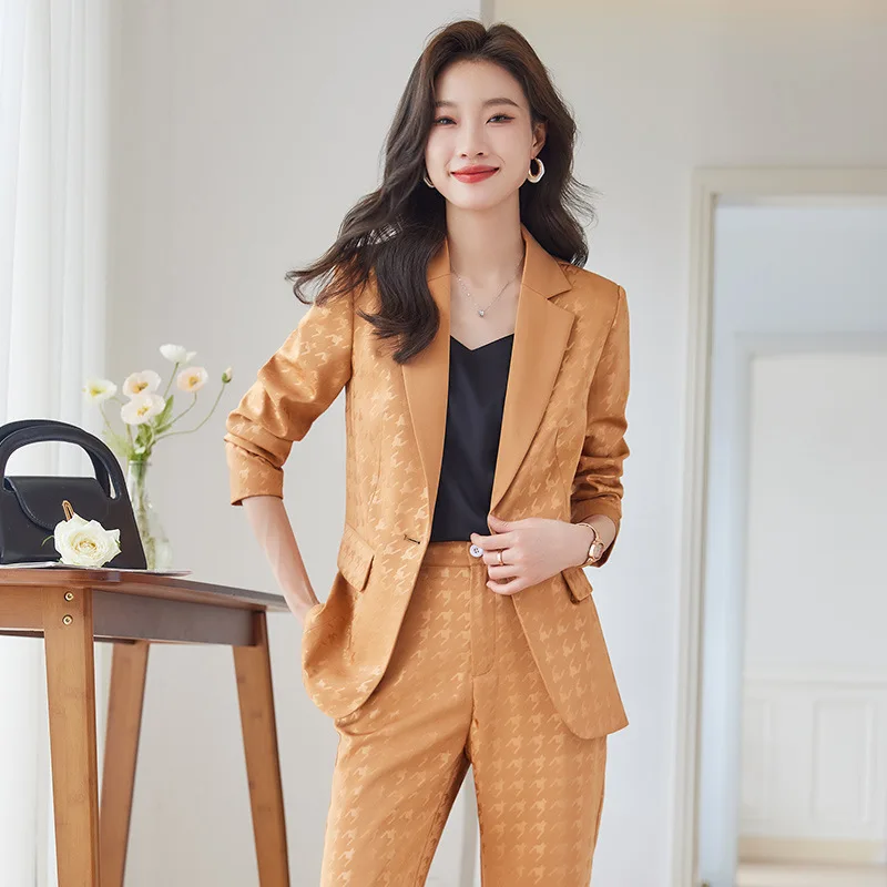 

Women's Korean-Style High-Grade Suit Jacket 2023 Autumn and Winter Commuting Elegant Two-Piece Suit All-Matching Fashion Casual