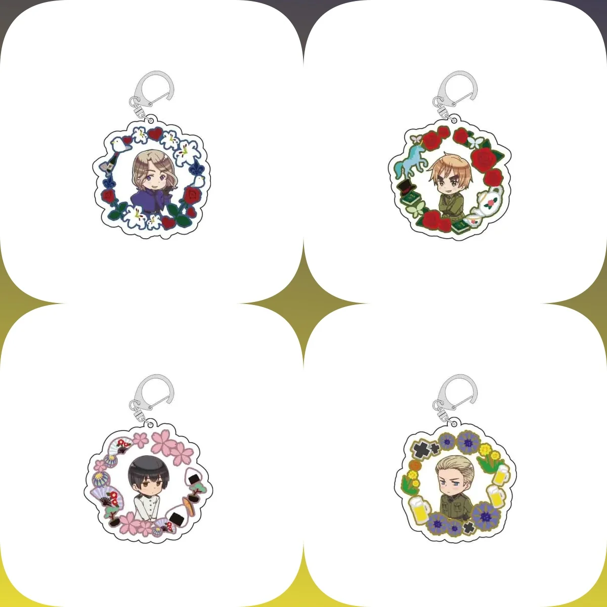 6CM Anime The Beautiful World cute Acrylic Keychain Model Cosplay Characters Ornament Accessories Christmas Collection Gifts