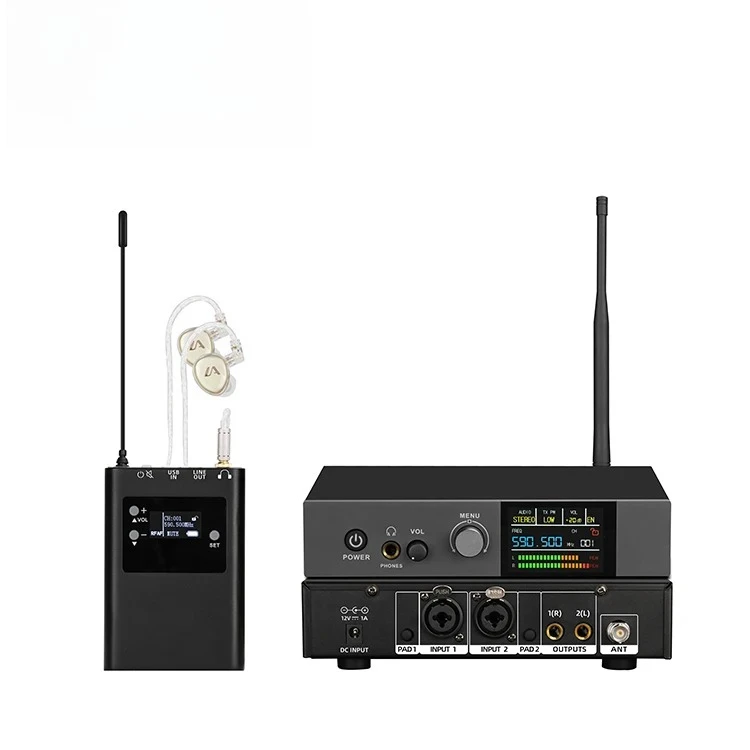 

Профессиональная беспроводная стереосистема UHF Stage ing с 24-битным цифровым аудиопроцессором и TFT-дисплеем
