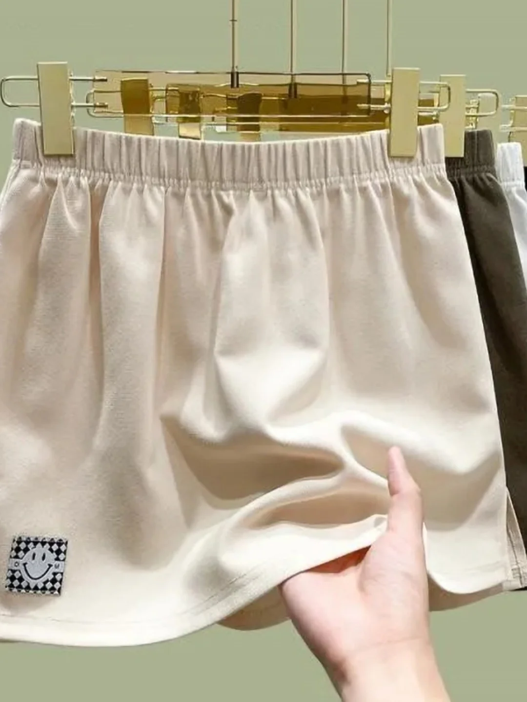 High Waist Half Body Skirt with  Patch Large Size Base Layer Clothing Casual Style A-Line Silhouette Loose Fit
