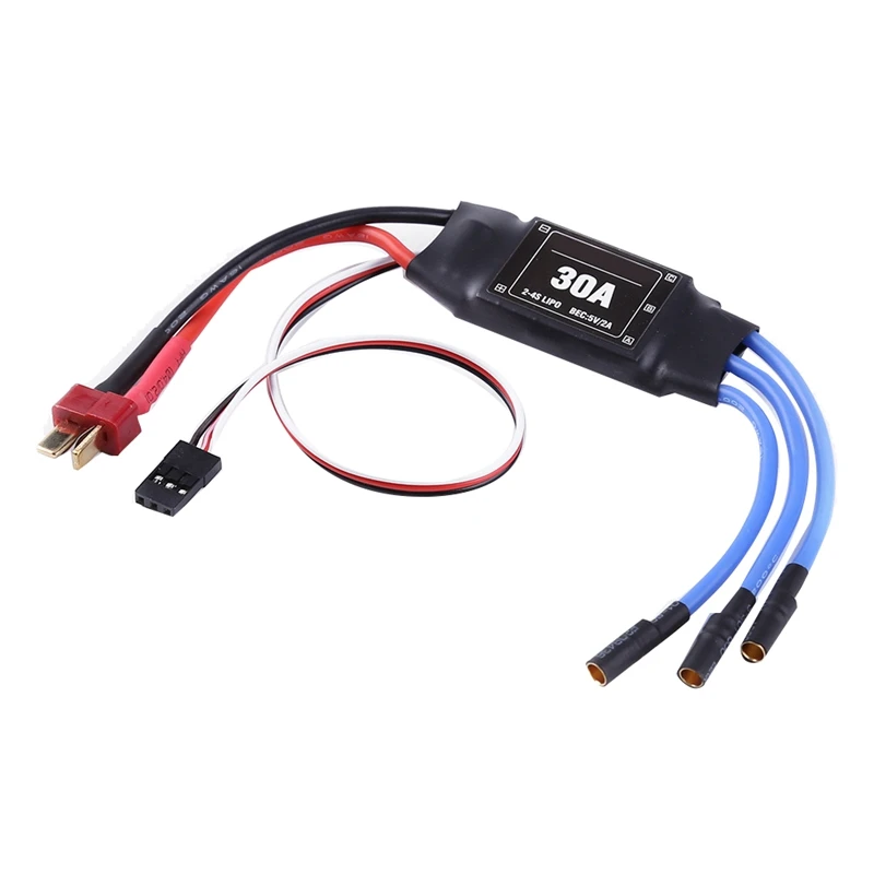 RC sem escova ESC elétrico controlador de velocidade, T Plug, 2-4S, 30A, 5V, 2A, 2 para 4S, bateria Lipo, Multicopter, Quadcopter, durável, 4pcs