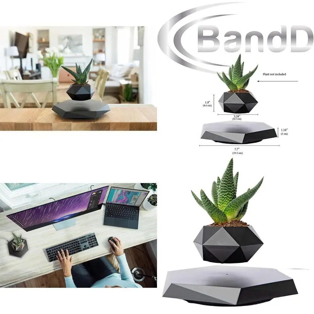 

Magnetic Levitation Plant Holder - Floating Pot for Bonsai, Succulents, and Air Plants (Black)
