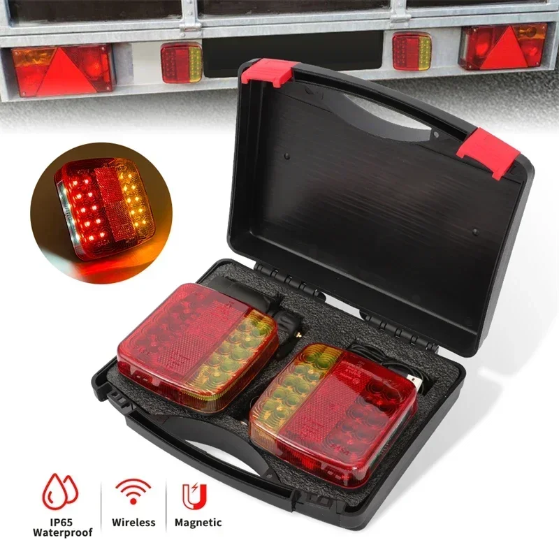 

Wireless Magnetic LED Truck Trailer Tail Light Signal Warning Brake Lamp Rear Taillight For Caravan RV Camper Lorry Tractors HOT