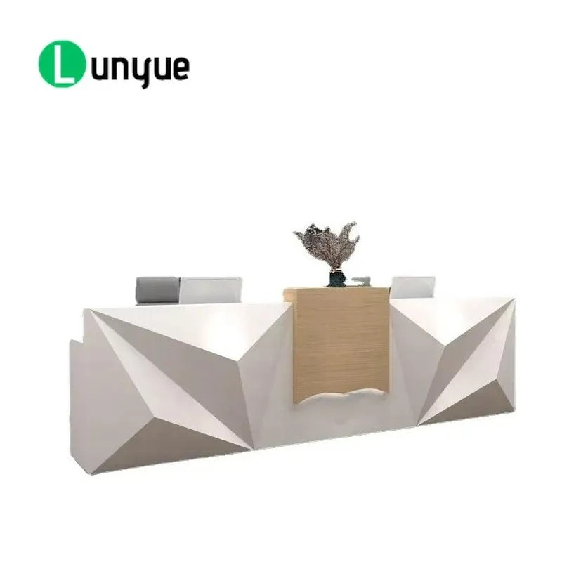 Modern White Marble Reception Desk for Office Front Counter   Shop Furniture Stylish Design Durable Surface
