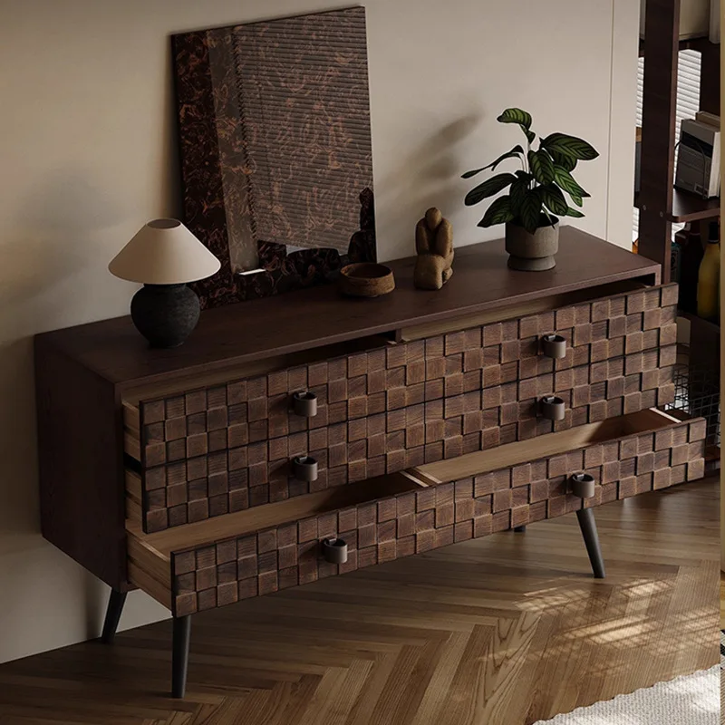 LTT antique solid wood wall storage living room bedroom home retro dining side cabinet