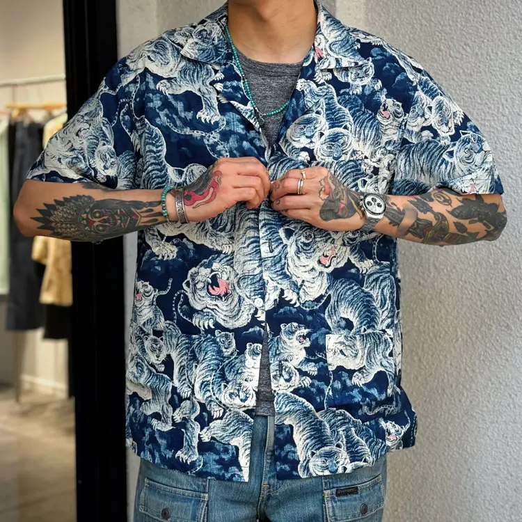 

New Men's Hawaiian Shirt 3D Tigers Print Retro Style Casual Shirt Loose-Fit Summer Vacation Shirt with Vintage Flair for Beach