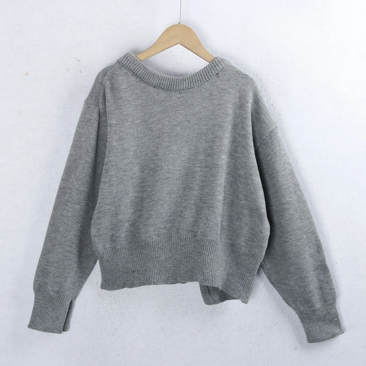 Fall Faion Asymmetrischer Strickpullover mit Knöpfen, rund, Ne Long Sve Damen-Cardigan, Sli, schlankmachend, vielseitiger Pendler