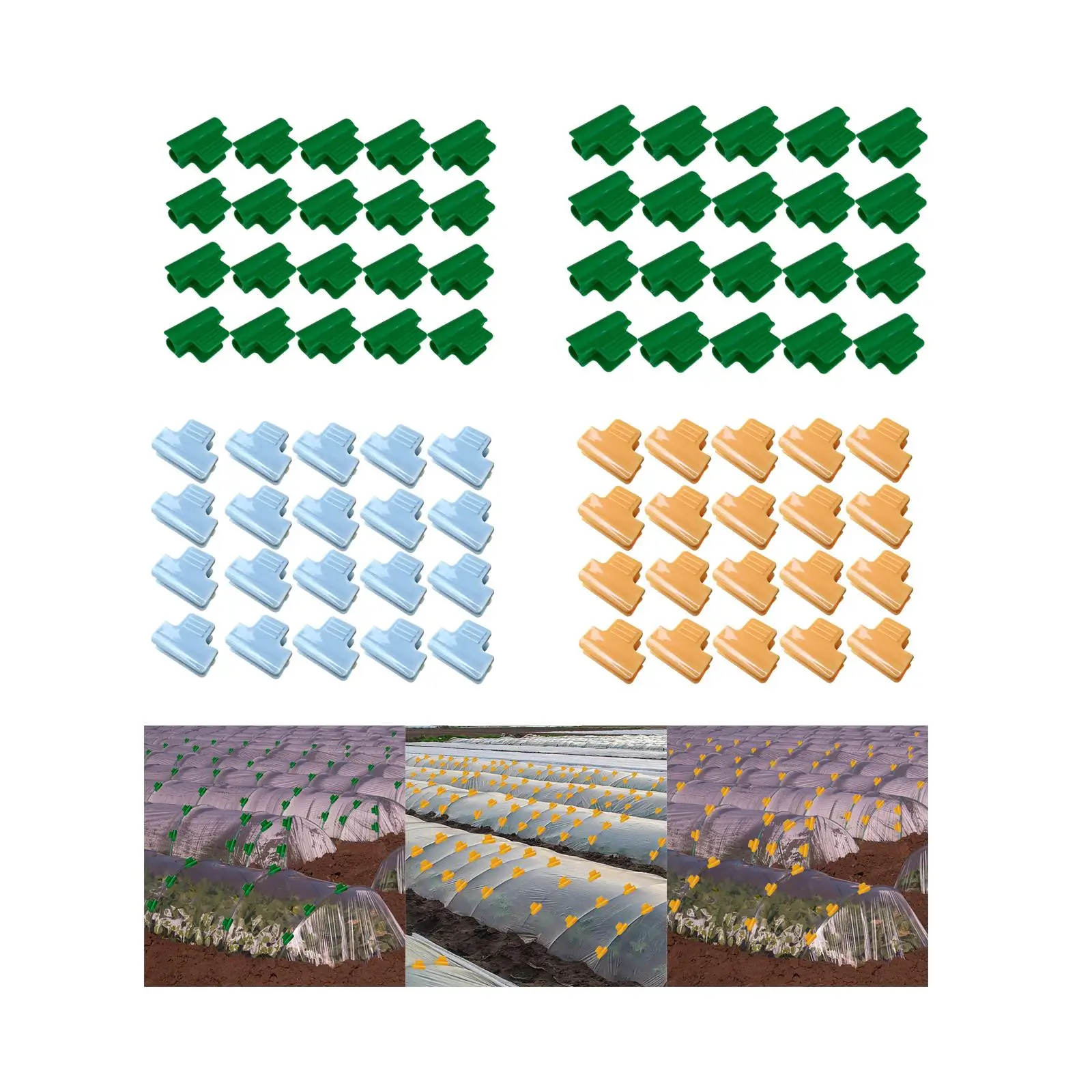 

20Pcs Greenhouse Clamps Rod clip Netting for Gardening Plants Garden