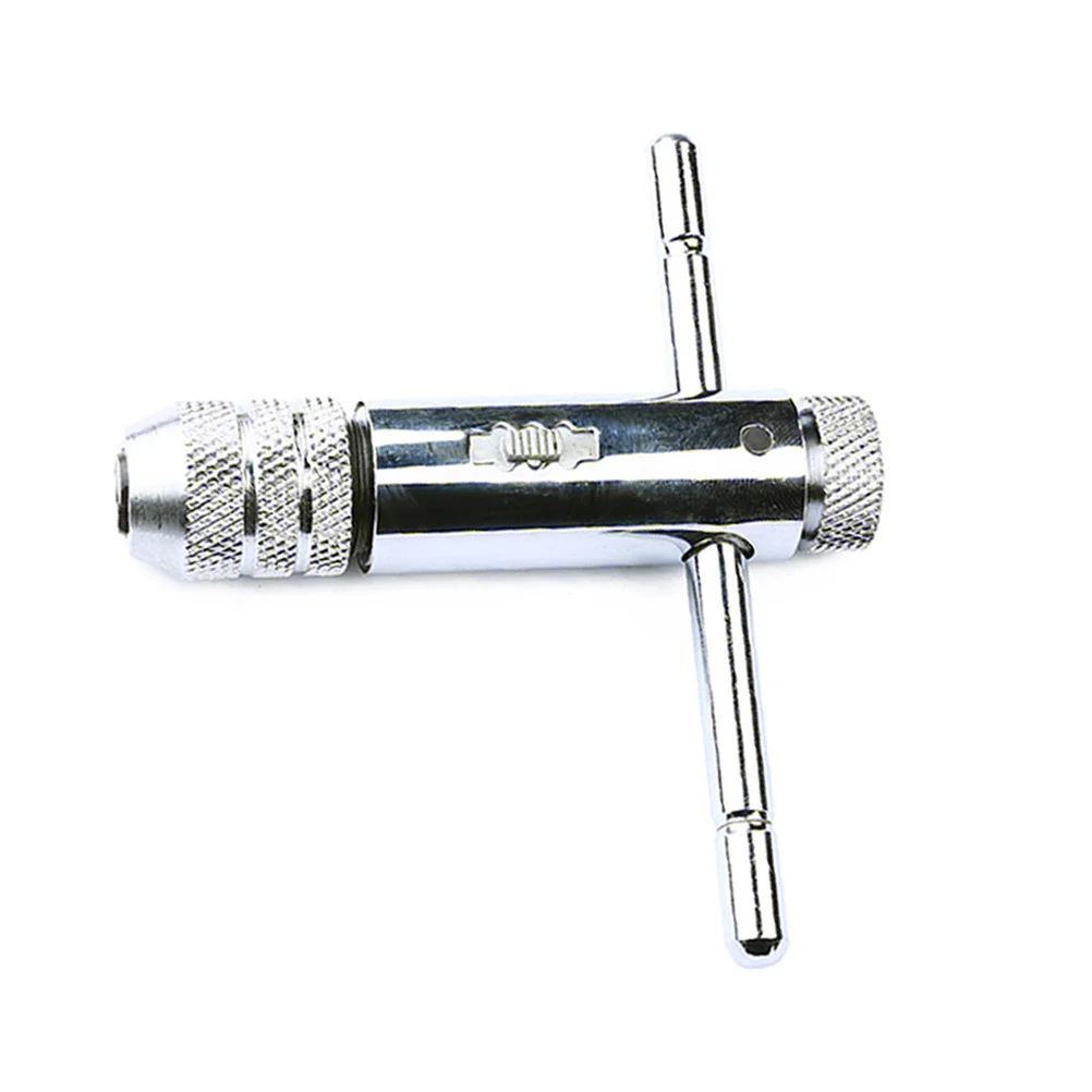 

T-Handle Ratcheting Tap Wrench Adjustable Solid Jaw Ratchet Tap Holder for Metal Aluminum Processing Repair Assemble Furniture