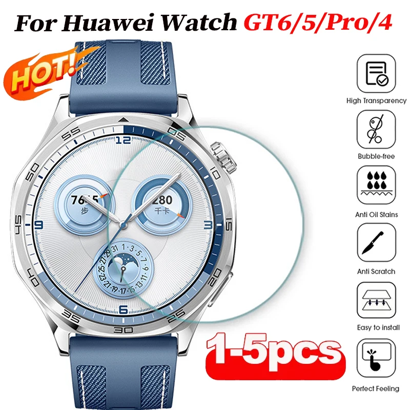 

Tempered Glass Screen Protector for Huawei Watch GT5/GT6/GT4/GT5Pro 6Pro 46mm 42mm 41mm Anti-Scratch Protection Film Accessories